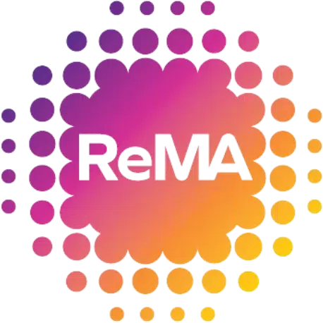Logotipo circular de colores con la inscripción «ReMA».