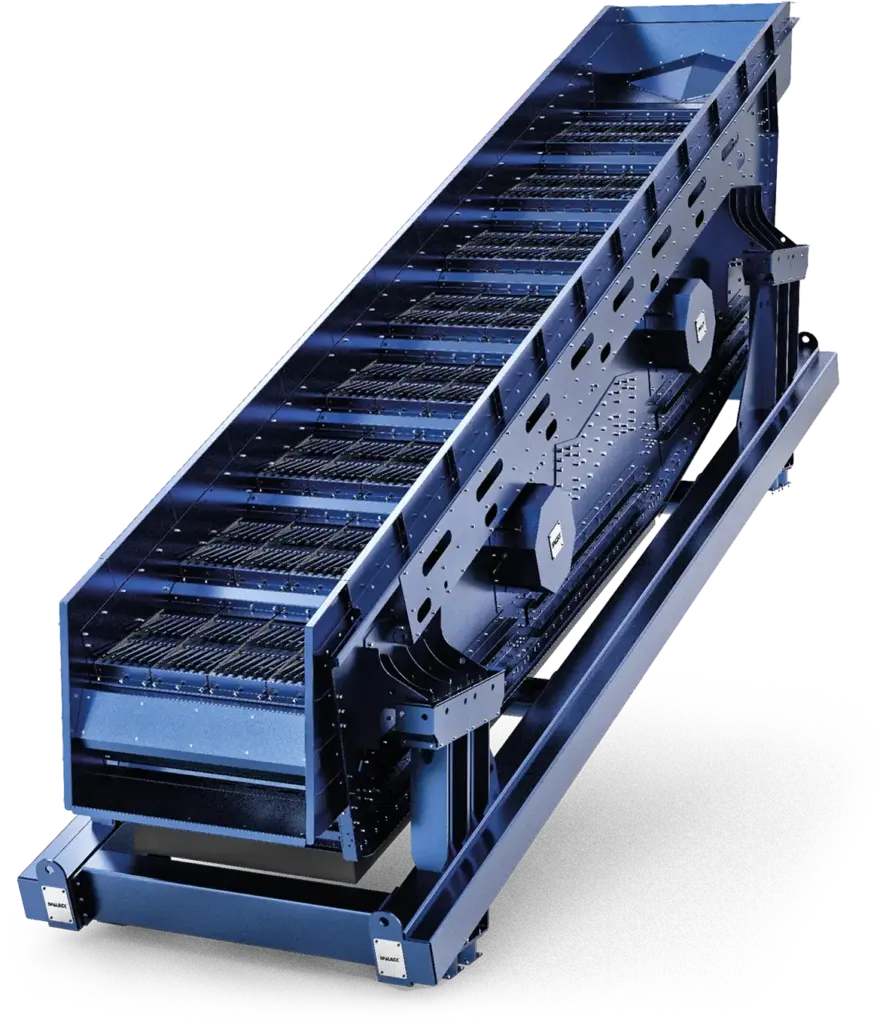 Cribadora industrial, posiblemente del modelo MODUL4 DARK RZ, de color azul.