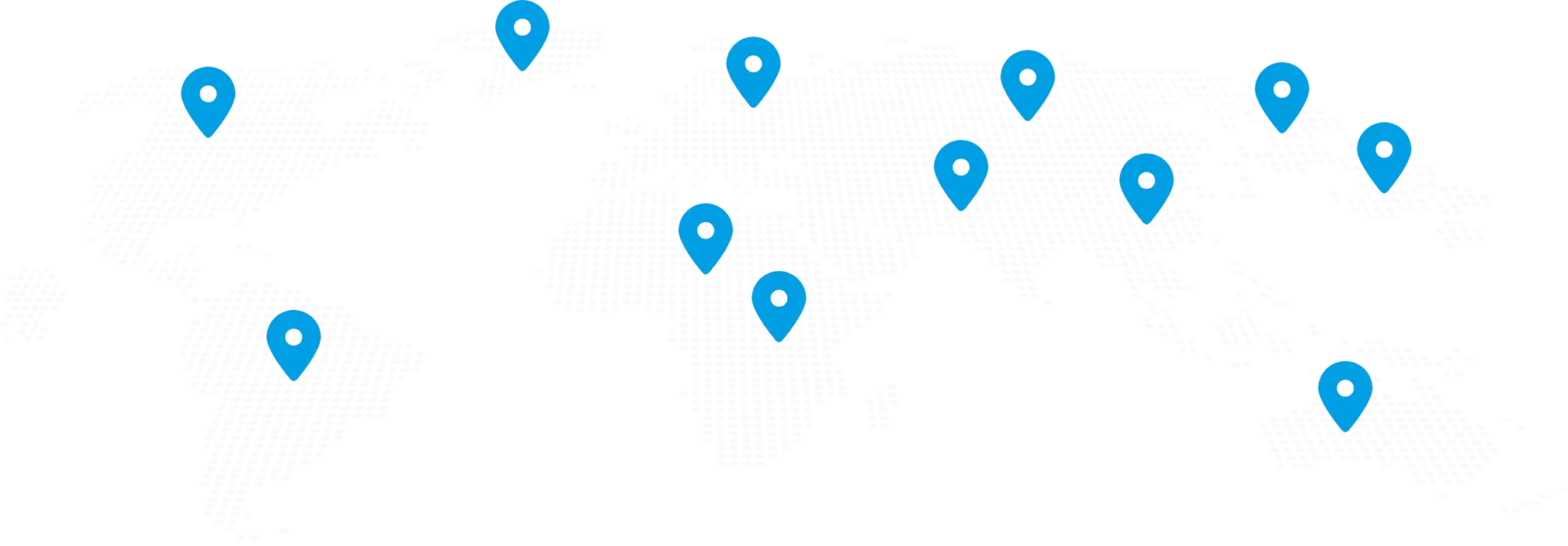 Mapa del mundo con marcas azules.