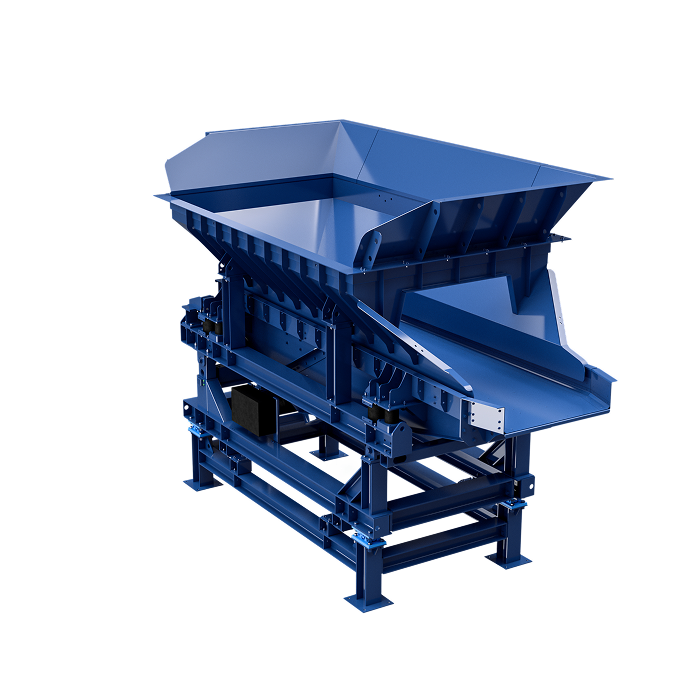 Representación en 3D de la cribadora industrial azul MODUL4 DARK RZ.