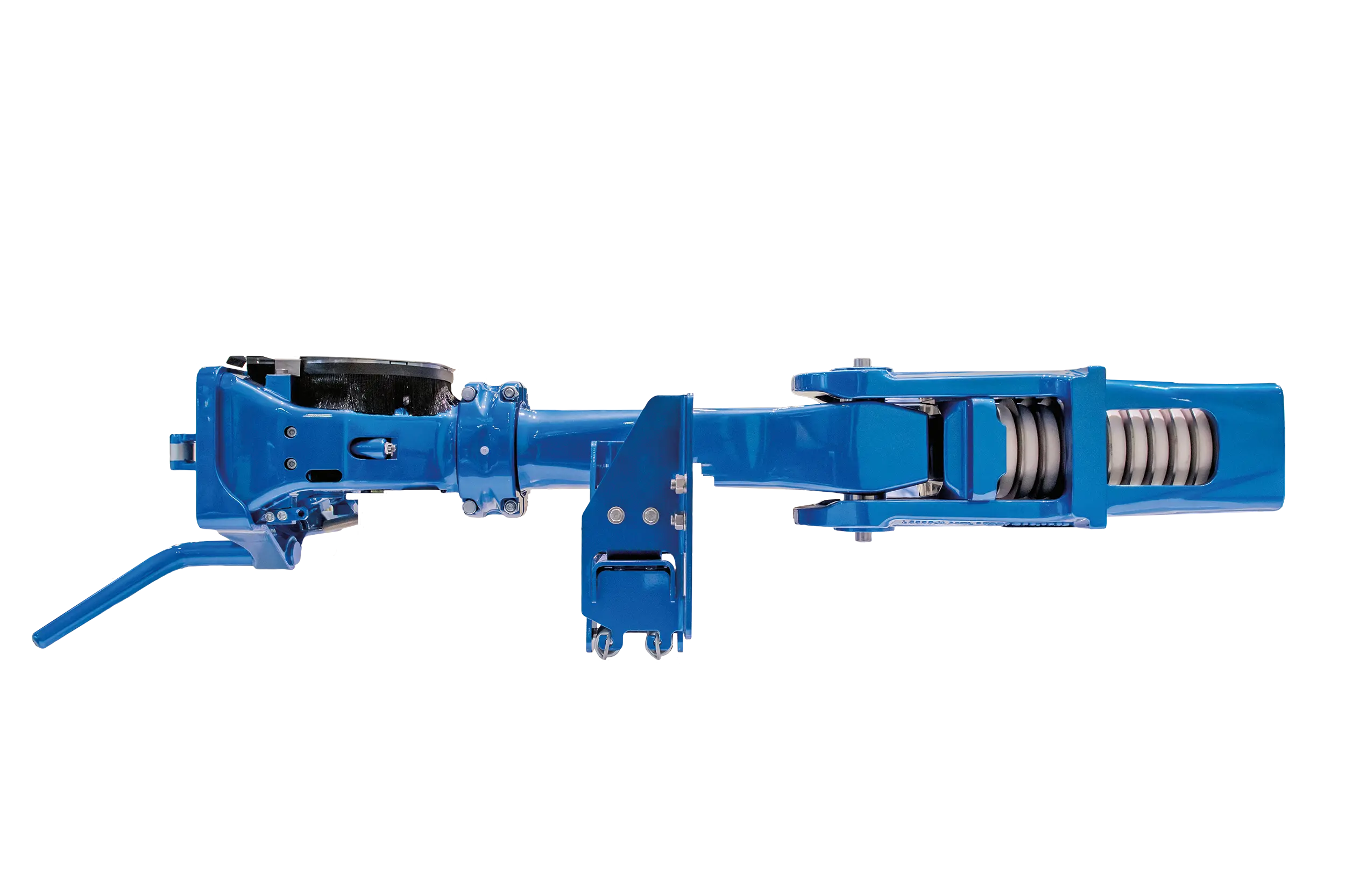 Pieza mecánica azul para la fabricación por encargo en el sector metalúrgico.