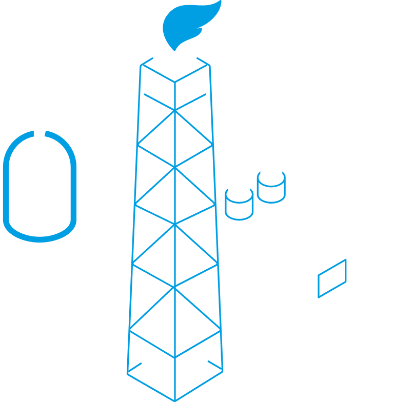 Icono de una planta industrial de generación de energía como símbolo de los ámbitos de aplicación de la fabricación por encargo y la producción de válvulas industriales de SPALECK