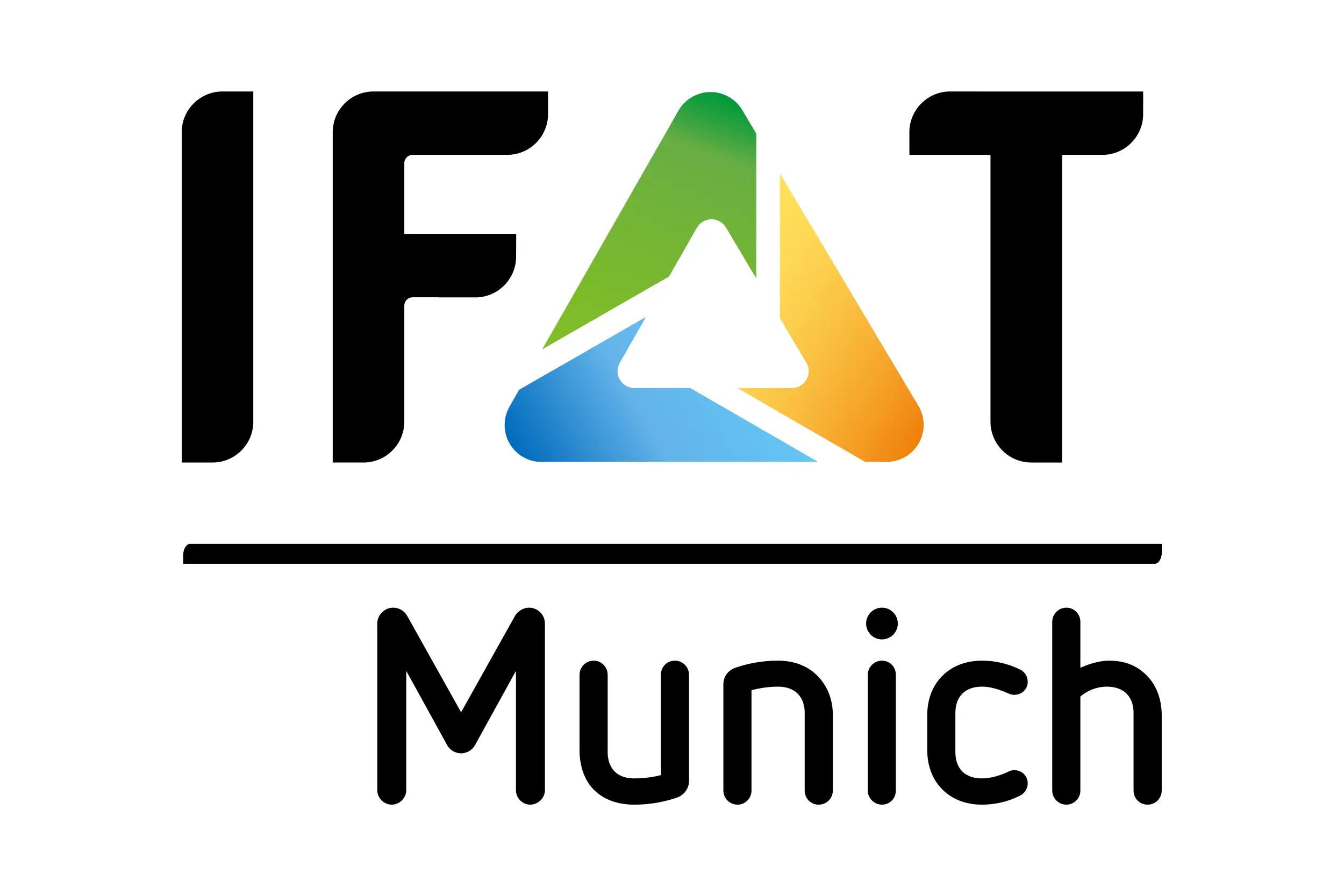 Logotipo de IFAT Múnich con un triángulo de colores
